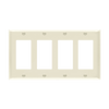 ENERLITES 8834M four-gang mid-size Decorator GFCI wall plate made of polycarbonate thermoplastic, smooth finish, heat and impact resistant, UL listed, UL94 V2 flammability rating.