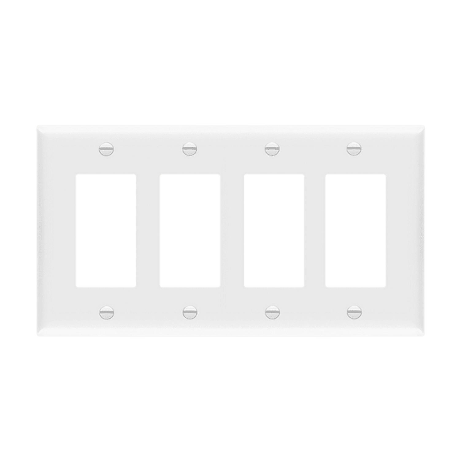 4-Gang Decorator Wall Plate | Mid Size | Commercial Grade | Enerlites 8834M