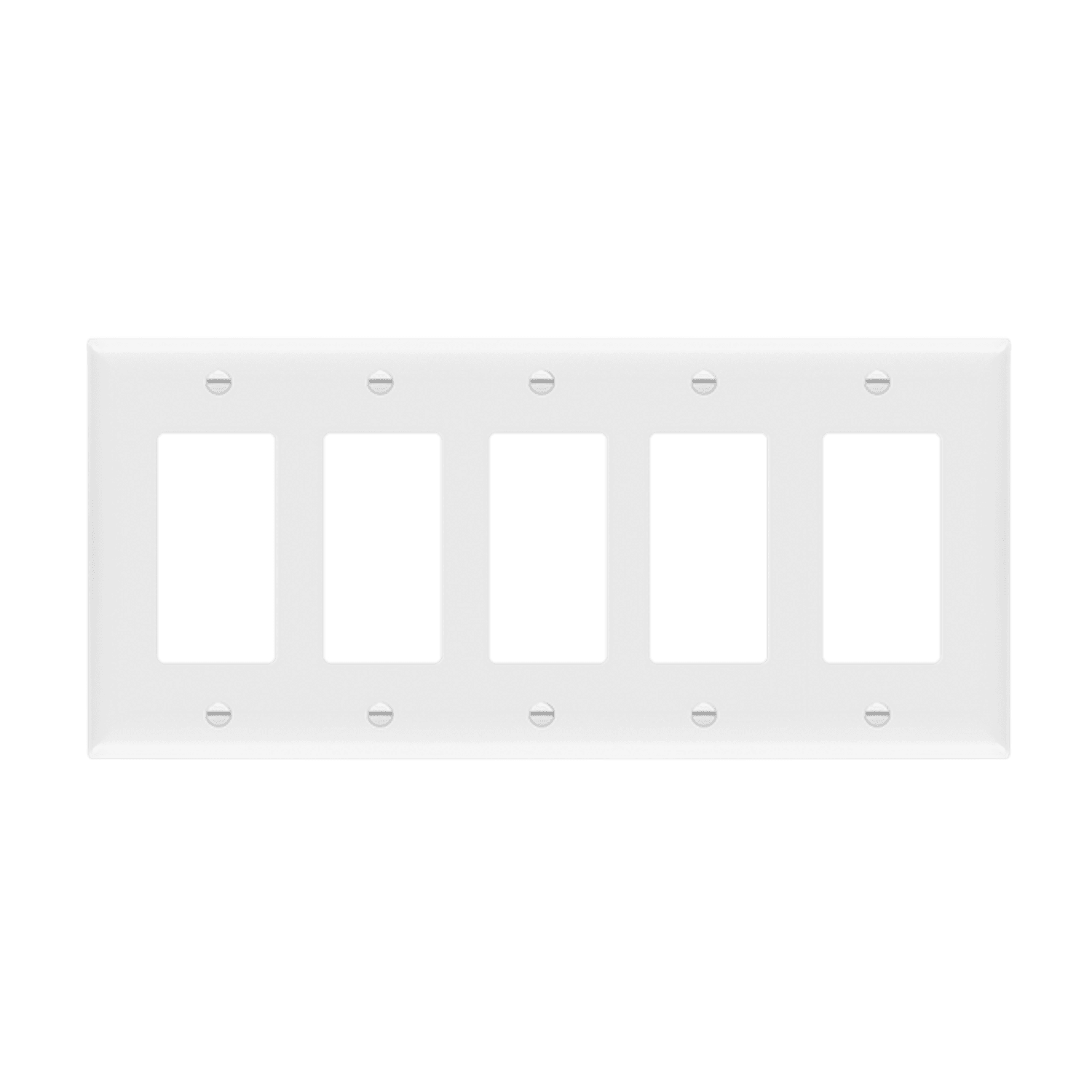 5-Gang Decorator/GFCI Wall Plate | Standard Size | Residential Grade | Enerlites 8835
