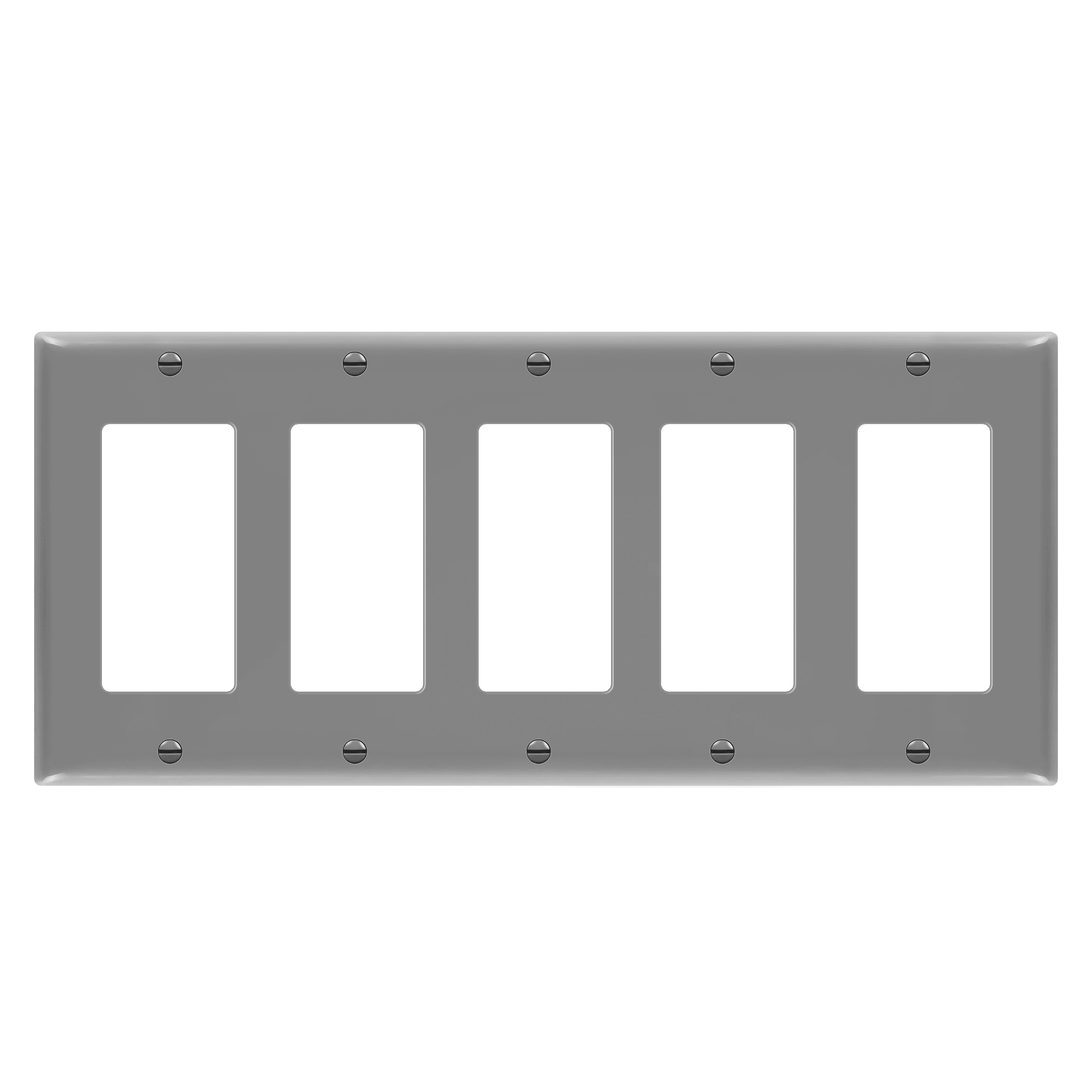 Enerlites 8835M mid-size five-gang decorator GFCI wall plate polycarbonate thermoplastic UL listed