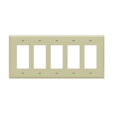 Enerlites 8835M mid-size five-gang decorator GFCI wall plate polycarbonate thermoplastic UL listed