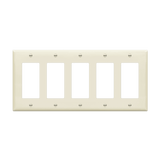 Enerlites 8835M mid-size five-gang decorator GFCI wall plate polycarbonate thermoplastic UL listed