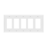 Enerlites 8835M mid-size five-gang decorator GFCI wall plate polycarbonate thermoplastic UL listed