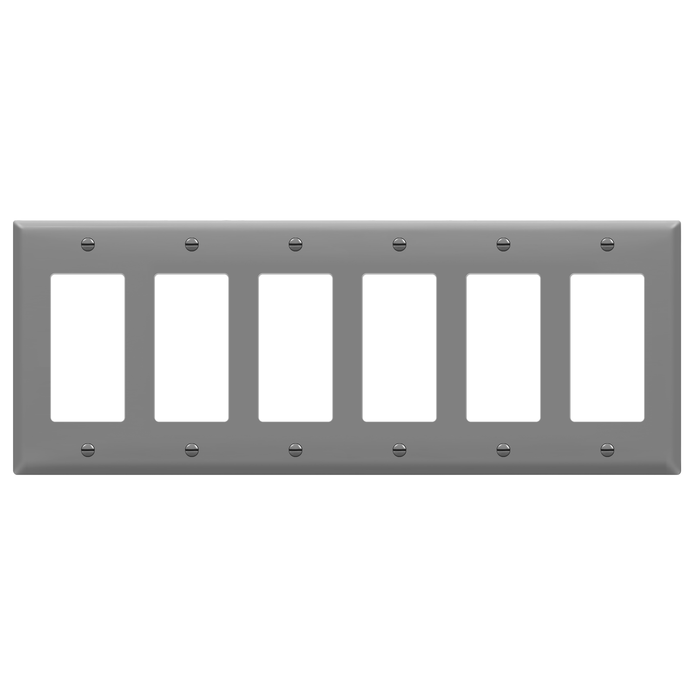 Enerlites 8836 polycarbonate thermoplastic decorator GFCI six-gang wall plate UL listed