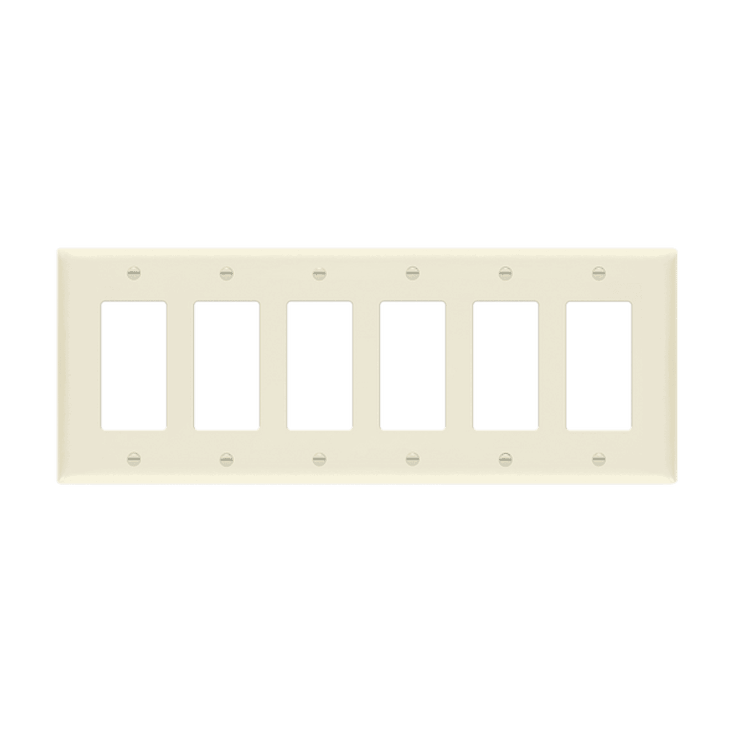 Enerlites 8836 polycarbonate thermoplastic decorator GFCI six-gang wall plate UL listed
