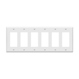 Enerlites 8836 polycarbonate thermoplastic decorator GFCI six-gang wall plate UL listed