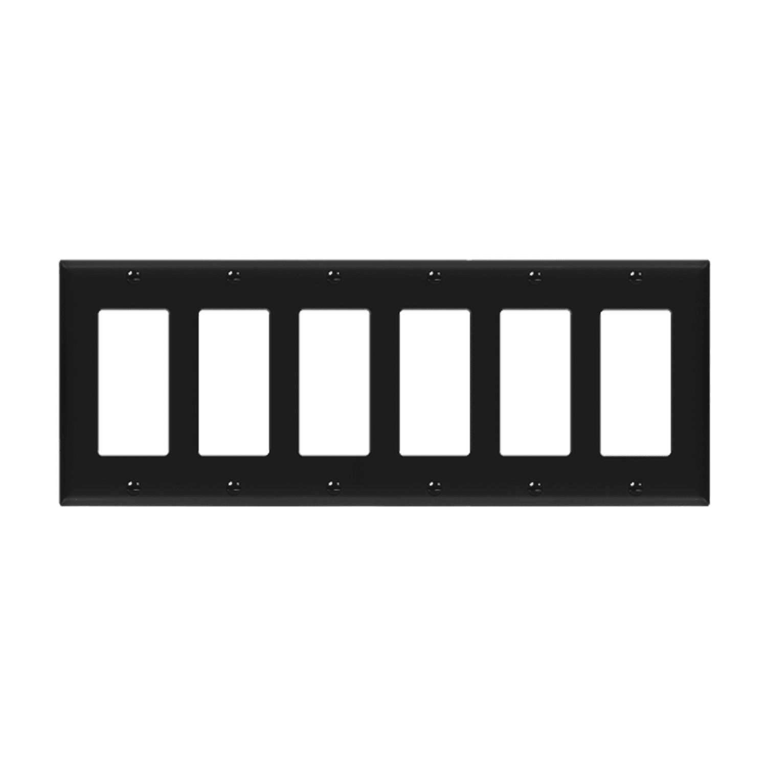 8836M mid-size six-gang polycarbonate wall plate for decorator and GFCI devices