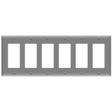 8836M mid-size six-gang polycarbonate wall plate for decorator and GFCI devices