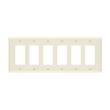 8836M mid-size six-gang polycarbonate wall plate for decorator and GFCI devices