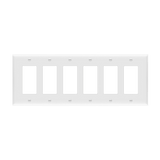 8836M mid-size six-gang polycarbonate wall plate for decorator and GFCI devices