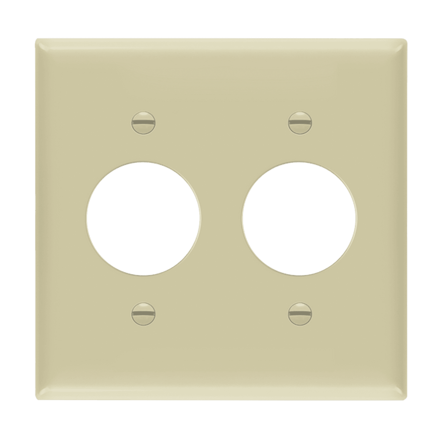 8852 two-gang thermoplastic wall plate with round single receptacle openings