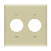 8852 two-gang thermoplastic wall plate with round single receptacle openings