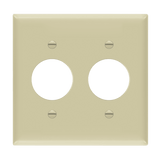 8852 two-gang thermoplastic wall plate with round single receptacle openings