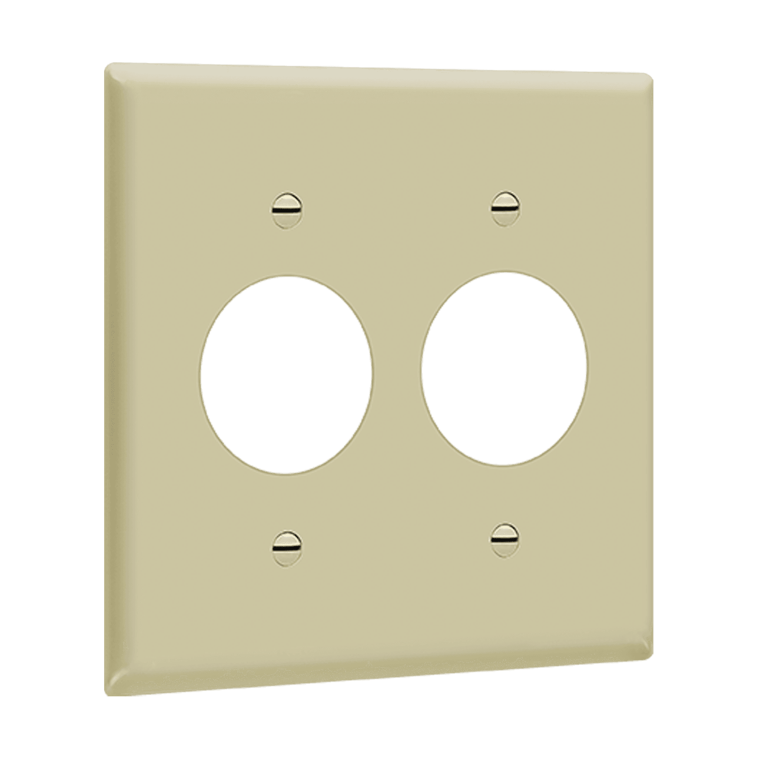 8852 two-gang thermoplastic wall plate with round single receptacle openings