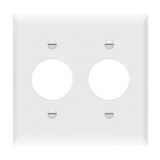 8852 two-gang thermoplastic wall plate with round single receptacle openings