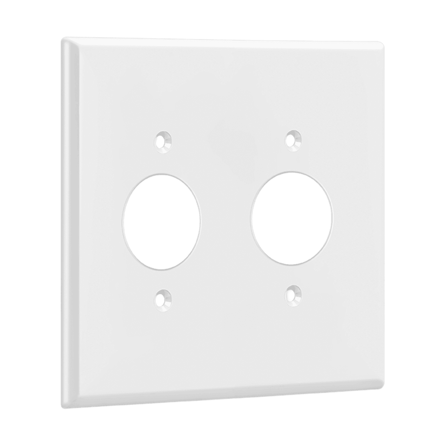 8852 two-gang thermoplastic wall plate with round single receptacle openings
