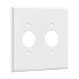 8852 two-gang thermoplastic wall plate with round single receptacle openings