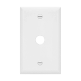 Enerlites 8861 1-gang plastic wall plate for phone and cable, 0.625-inch diameter, high-impact thermoplastic, FCC compliant