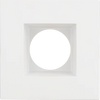 Aster 3-inch white square LED trim with clip-in mounting for recessed lighting, wet location rated