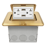ENERLITES square pop-up floor box with USB charger and tamper-resistant receptacle