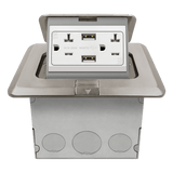 ENERLITES square pop-up floor box with USB charger and tamper-resistant receptacle
