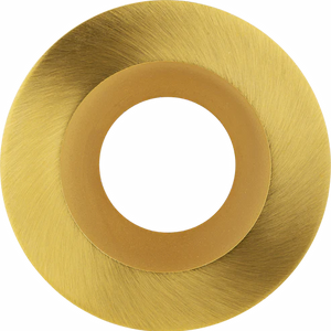 Aster 3-inch brushed brass round LED trim with clip-in mounting for recessed lighting, wet location rated - Available at Electrical Marketplace