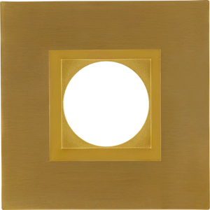 Aster 3-inch brushed brass square LED trim with clip-in mounting for recessed lighting, wet location rated - Available at Electrical Marketplace