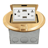 ENERLITES round pop-up floor/counter top box with 2.1A USB charger and tamper-resistant receptacle