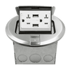 ENERLITES round pop-up floor box kit with dual USB charging ports and tamper-resistant outlet
