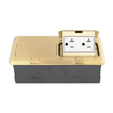 Enerlites 962301-S Pop-Up Floor Box – Nickel-Plated Brass, Open View