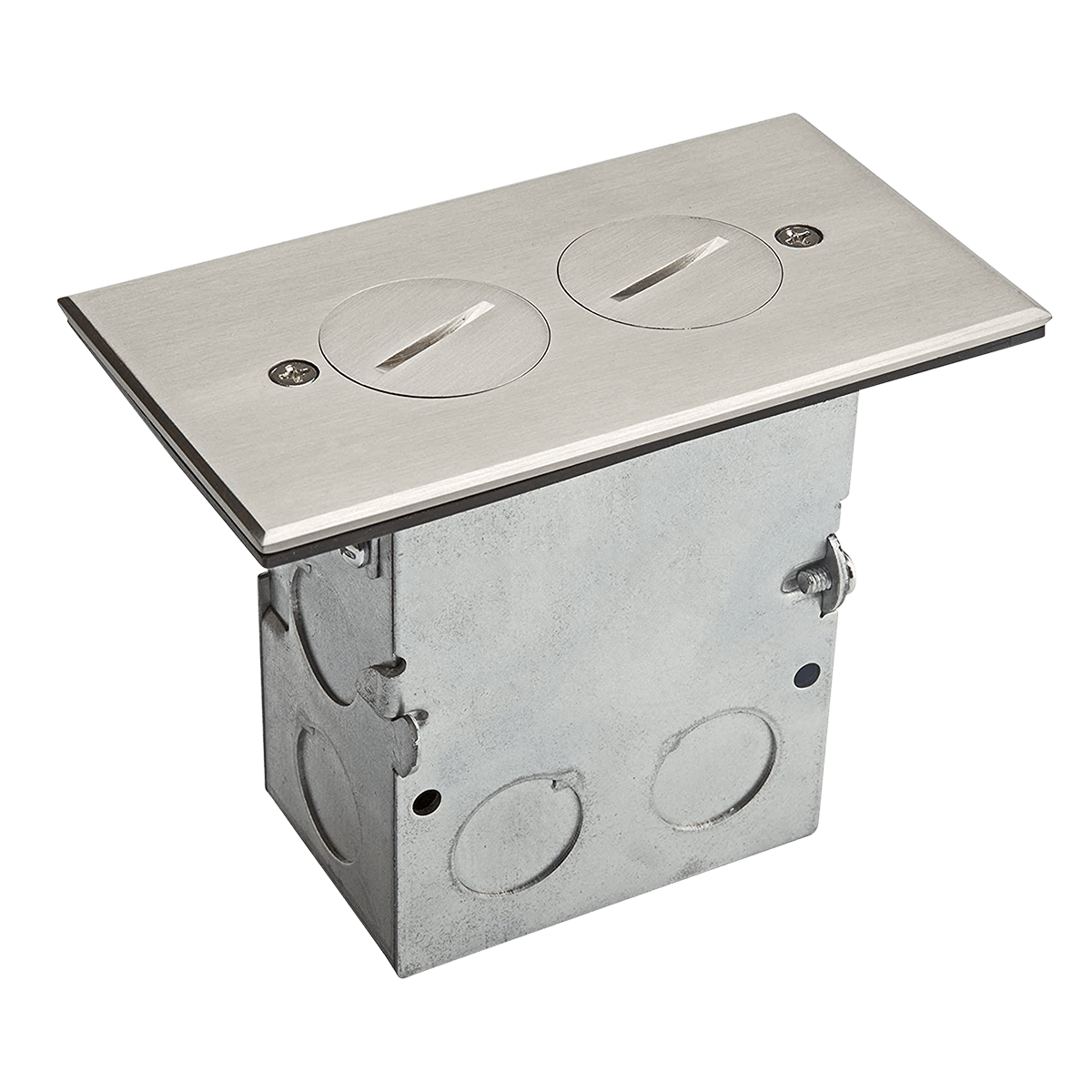 20 Amp 1-Gang Floor Box With Duplex Receptacle | Tamper/Weather Resistant | 125V | Enerlites 975506-C/SS