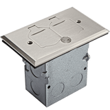 Enerlites 975507-C brass 1-gang floor box with flip lid cover