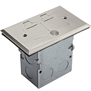 Enerlites 975507-C brass 1-gang floor box with flip lid cover - Available at Electrical Marketplace