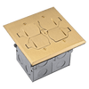 Enerlites 975549-C brass floor box kit with flip-lid cover