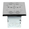 Enerlites 975549-S nickel-plated brass floor box kit with dual outlets
