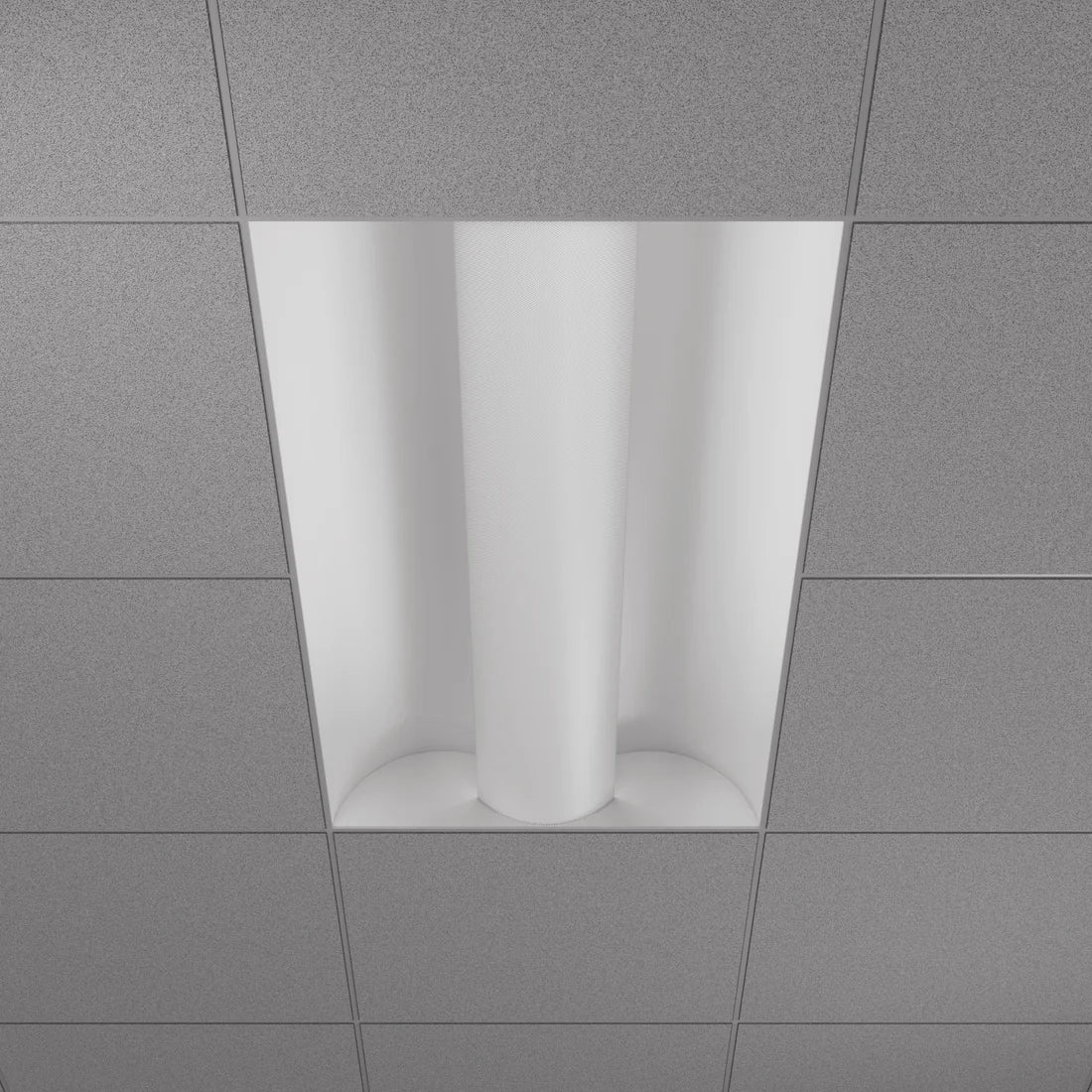 Architectural-two-by-four-lay-in-grid-indirect-center-basket-led-troffer-fixture