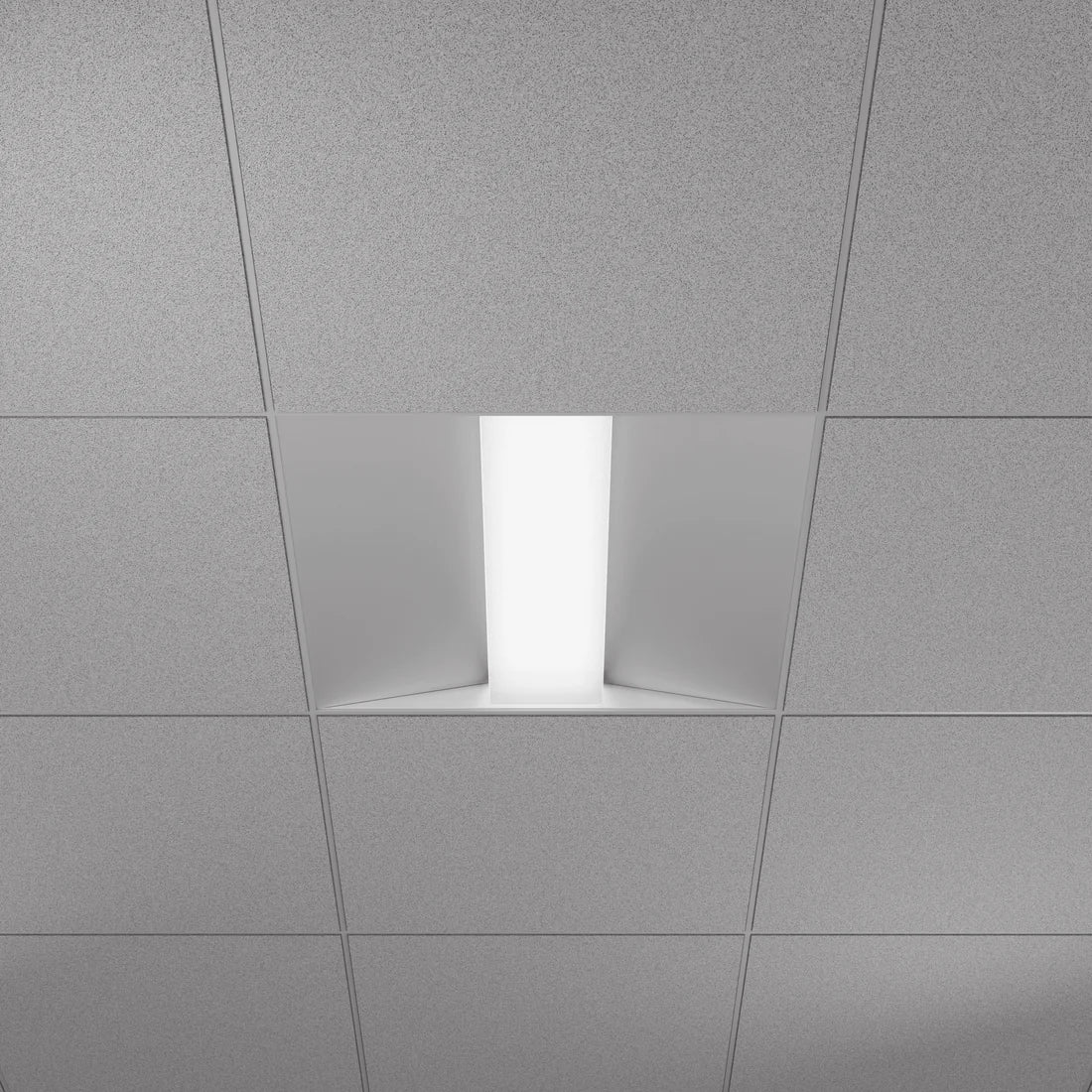 Architectural-two-by-two-lay-in-grid-square-center-basket-led-troffer-fixture