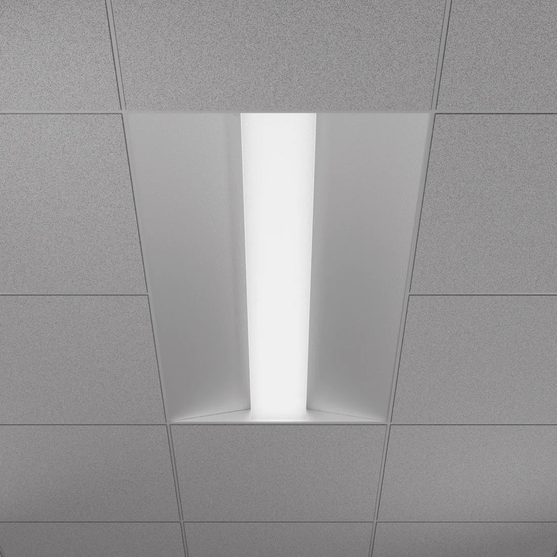 Architectural-two-by-four-lay-in-grid-square-center-basket-led-troffer-fixture