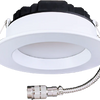 4-inch round LED regress fixture with frosted diffuser, selectable CCT, wet location rated, commercial and residential LED recessed lighting