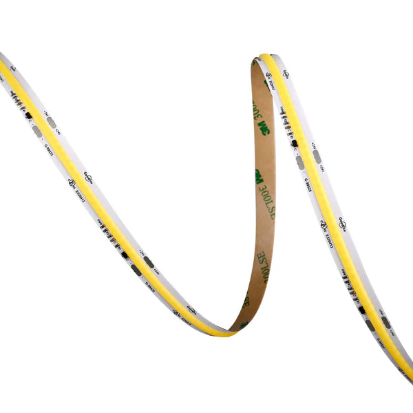 5.5W 24V COB Dim-to-Warm LED tape light roll, high CRI 94, 2600K–1800K, flexible indoor strip lighting