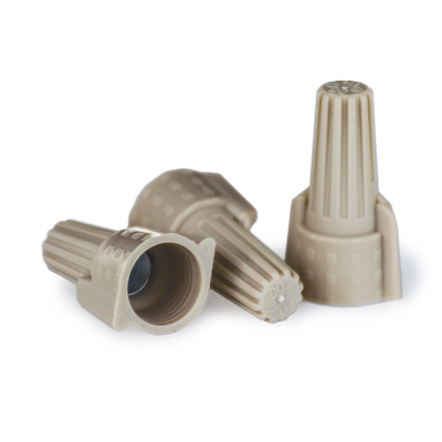Winged Tan Wire Connectors | UL Listed | Bag of 500 | High-Torque Electrical Twist-On Caps