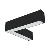 L shape connector for architectural linear light system in white and black