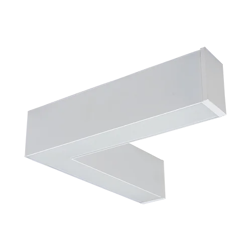 L shape connector for architectural linear light system in white and black
