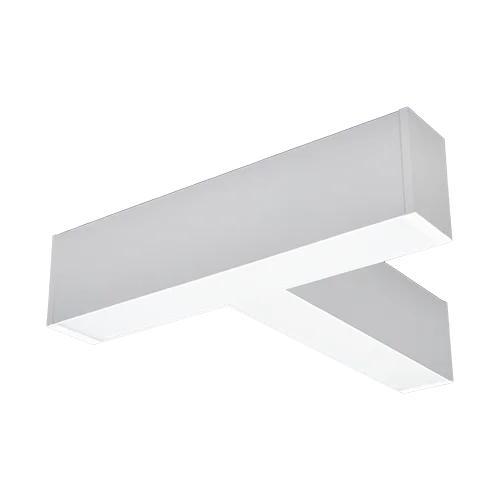 T shape connector for architectural linear light system in white and black