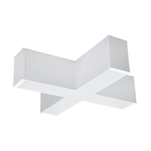X shape connector for architectural linear light system in white and black
