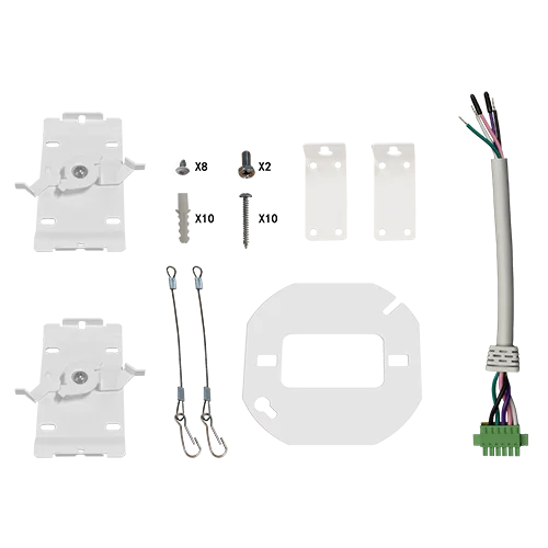 Surface and wall mount kit for architectural linear light in black and white