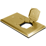 ENERLITES 1-Gang Floor Box Cover with Flip Lid, coin-operated, available in Satin (C975507-S) or Chrome (C975507-C), UL listed.