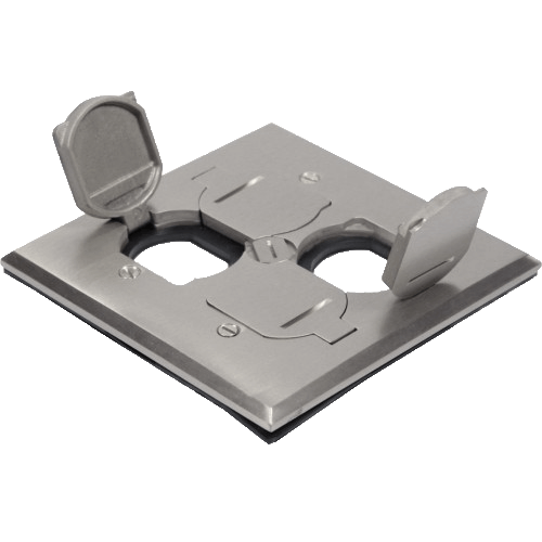 2-Gang Floor Box Cover With Flip Lid | Enerlites C975549