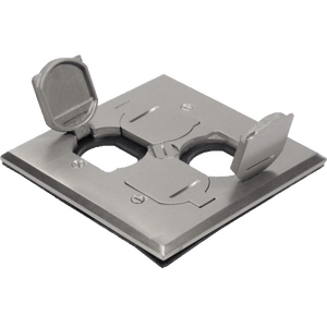 2-Gang Floor Box Cover With Flip Lid | Enerlites C975549 - Available at Electrical Marketplace