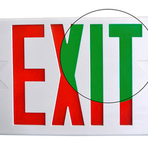 Low Profile LED Exit & Emergency Thermoplastic Combo | Red/Green Selectable